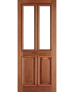 Derby hardwood door, unglazed, 2 light